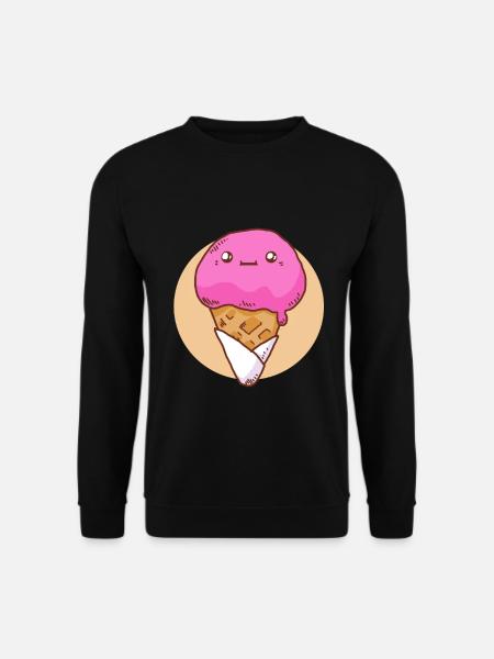 Softeis Erdbeereis Eis Süße Eiscreme - Unisex Pullover - Schwarz