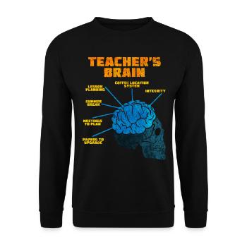 Teacher brain - Unisex Sweatshirt - black - Front - Alina (178cm) & Michal (187cm)