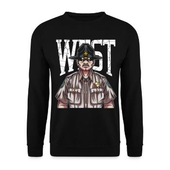 Wild West Texas Sheriff Western Gesetzeshüter - Unisex Pullover - Schwarz - Vorne - Alina (178cm) & Michal (187cm)