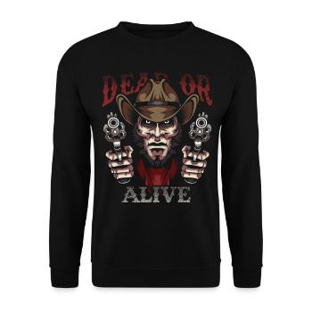 Cowboy Western Revolver Hero Cowboys - Unisex Sweatshirt - black - Front - Alina (178cm) & Michal (187cm)