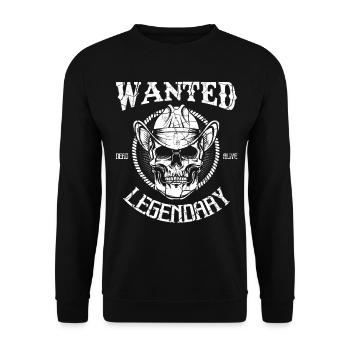 Cowboy Totenkopf Bandit Wilder Westen - Unisex Pullover - Schwarz - Vorne - Alina (178cm) & Michal (187cm)