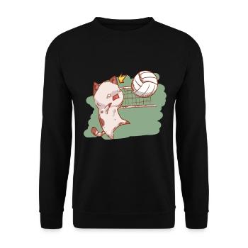 Volleyball chat volley ball chaton sport - Sweat-shirt Unisexe - noir - Devant - Alina (178cm) & Michal (187cm)