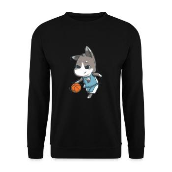 Basketball Wolf Basketballer Wölfe Ballsport - Unisex Pullover - Schwarz - Vorne - Alina (178cm) & Michal (187cm)