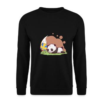 Volleyball Panda Panda Volleyball Ball Sports - Unisex Sweatshirt - black - Front - Alina (178cm) & Michal (187cm)