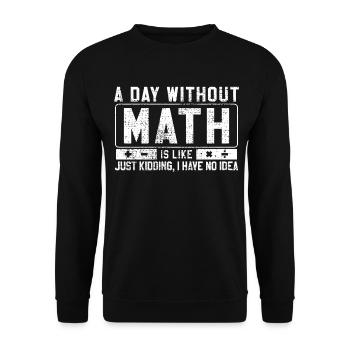 math - Sweat-shirt Unisexe - noir - Devant - Alina (178cm) & Michal (187cm)