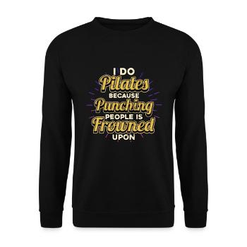 Pilates - Unisex Sweatshirt - black - Front - Alina (178cm) & Michal (187cm)