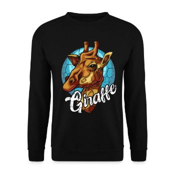 giraffe - Unisex Sweatshirt - black - Front - Alina (178cm) & Michal (187cm)