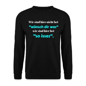 We are not here at "Make a wish" ... - Unisex Sweatshirt - black - Front - Alina (178cm) & Michal (187cm)
