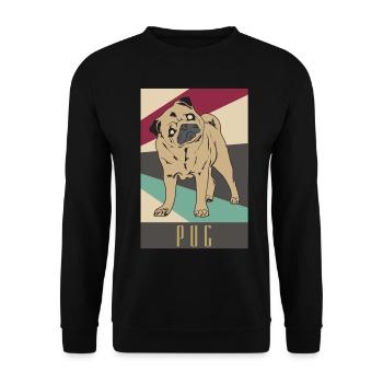 Mops - Unisex Pullover - Schwarz - Vorne - Alina (178cm) & Michal (187cm)