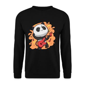 Cute Panda Rocker Panda Kawaii Pandas - Unisex Sweatshirt - black - Front - Alina (178cm) & Michal (187cm)