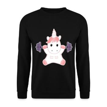Fitness unicorn - Unisex Sweatshirt - black - Front - Alina (178cm) & Michal (187cm)