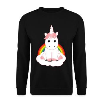 Licorne mignonne - Sweat-shirt Unisexe - noir - Devant - Alina (178cm) & Michal (187cm)