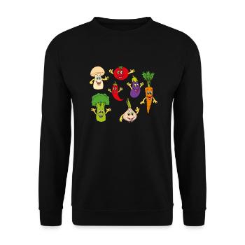 Funny vegetables - Unisex Sweatshirt - black - Front - Alina (178cm) & Michal (187cm)