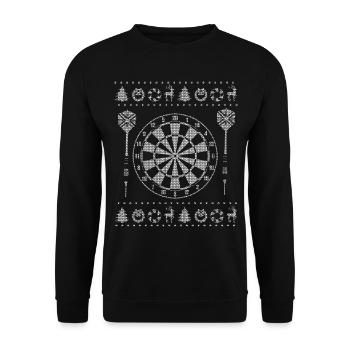 Darten Darting Dart Darter Shirt Geschenk - Unisex Pullover - Schwarz - Vorne - Alina (178cm) & Michal (187cm)