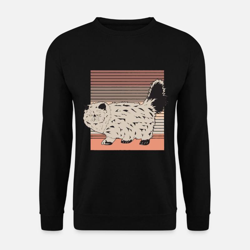 Retro Grumpy Cat - Unisex Pullover - Schwarz