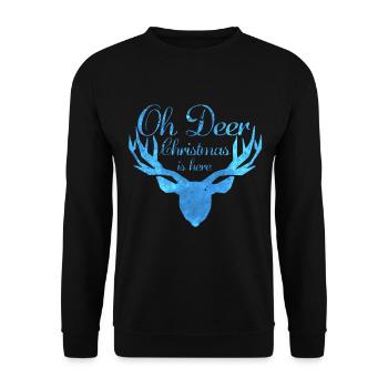 Christmas reindeer pun Xmas funny sayings - Unisex Sweatshirt - black - Front - Alina (178cm) & Michal (187cm)