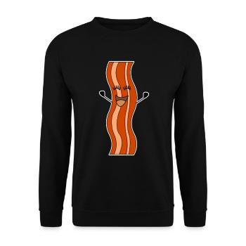 Chemise Bacon Bacon Bacon Strip Cheerful - Sweat-shirt Unisexe - noir - Devant - Alina (178cm) & Michal (187cm)