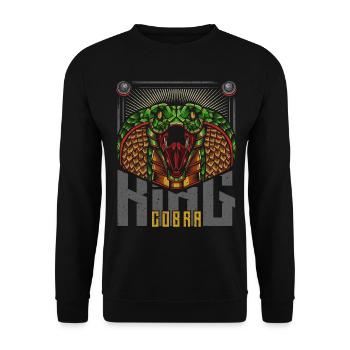 Poison Snake Cobra King Cobra Modern - Unisex Sweatshirt - black - Front - Alina (178cm) & Michal (187cm)