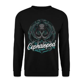 Modern Oktopus Meeresleben Meeresbewohner Fisch - Unisex Pullover - Schwarz - Vorne - Alina (178cm) & Michal (187cm)