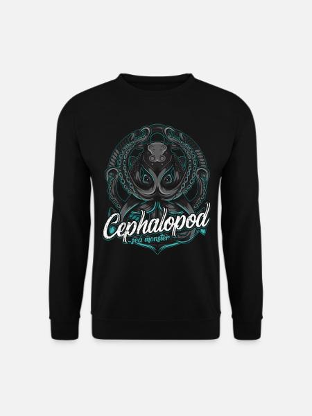 Modern Oktopus Meeresleben Meeresbewohner Fisch - Unisex Pullover - Schwarz