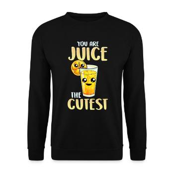 Wortspiel You are juice the Cutest - Unisex Pullover - Schwarz - Vorne - Alina (178cm) & Michal (187cm)