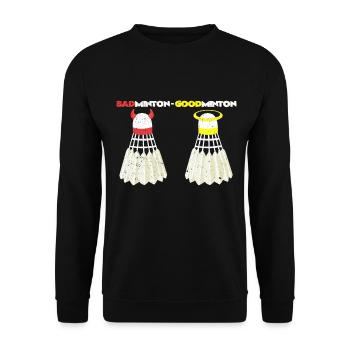 Jeu de flipper badminton badminton pun - Sweat-shirt Unisexe - noir - Devant - Alina (178cm) & Michal (187cm)