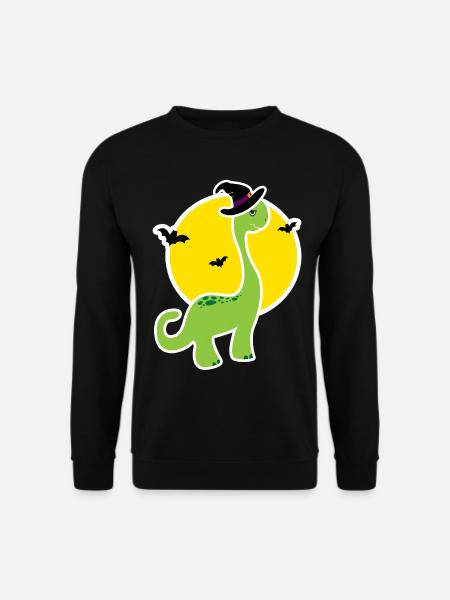 Kinder Halloween Dino T-Shirt - Geschenkidee - Unisex Pullover - Schwarz