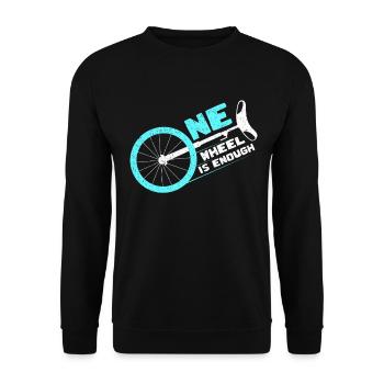 Monocycle pilote typographie unicycles - Sweat-shirt Unisexe - noir - Devant - Alina (178cm) & Michal (187cm)