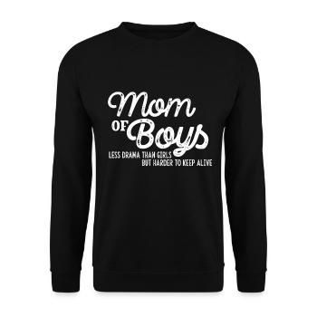 Mom of Boys Mother of boys - Unisex Sweatshirt - black - Front - Alina (178cm) & Michal (187cm)