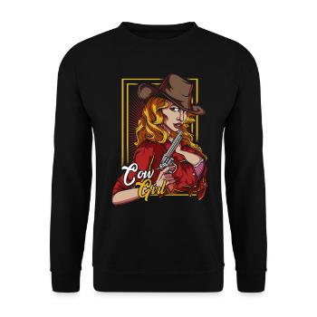 Cow Girl - Unisex Pullover - Schwarz - Vorne - Alina (178cm) & Michal (187cm)