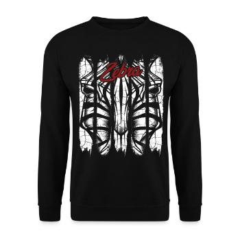 Zebra - Unisex Pullover - Schwarz - Vorne - Alina (178cm) & Michal (187cm)