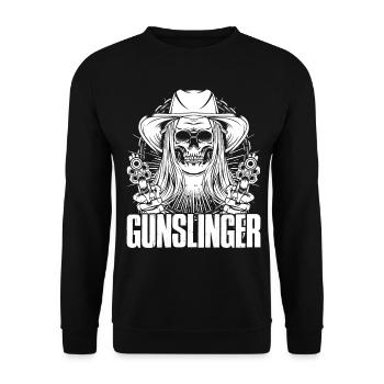 Pistolet vintage - Sweat-shirt Unisexe - noir - Devant - Alina (178cm) & Michal (187cm)