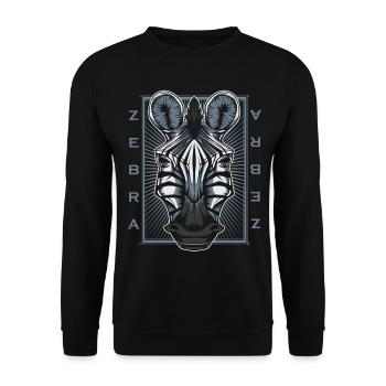 Zebra - Unisex Pullover - Schwarz - Vorne - Alina (178cm) & Michal (187cm)