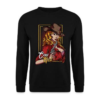 Vintage Country Cow Girl Linedance Idée cadeau - Sweat-shirt Unisexe - noir - Devant - Alina (178cm) & Michal (187cm)