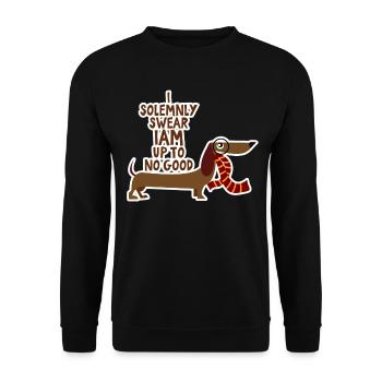 Happy Dog Dog T-Shirt - Idée cadeau pour enfants - Sweat-shirt Unisexe - noir - Devant - Alina (178cm) & Michal (187cm)