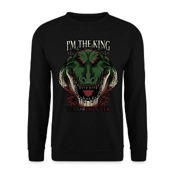 Moderne crocodile Trendy Alligator Afrique prédateur - Sweat-shirt Unisexe - noir - Devant - Alina (178cm) & Michal (187cm)