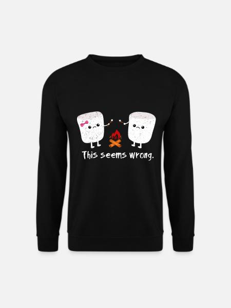 Marshmallow Lustige Sprüche | Lagerfeuer Geschenk - Unisex Pullover - Schwarz