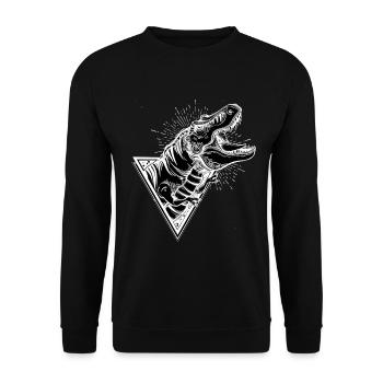 Dinosaure Tyrannosaure Rex - Sweat-shirt Unisexe - noir - Devant - Alina (178cm) & Michal (187cm)