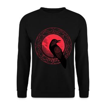 Odin Thor Raben Hugin und Munin T-Shirt für Männer - Unisex Pullover - Schwarz - Vorne - Alina (178cm) & Michal (187cm)