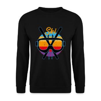Ski Masque montagne vacances d’hiver hobby conduite - Sweat-shirt Unisexe - noir - Devant - Alina (178cm) & Michal (187cm)