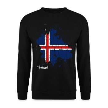 Iceland - Unisex Sweatshirt - black - Front - Alina (178cm) & Michal (187cm)