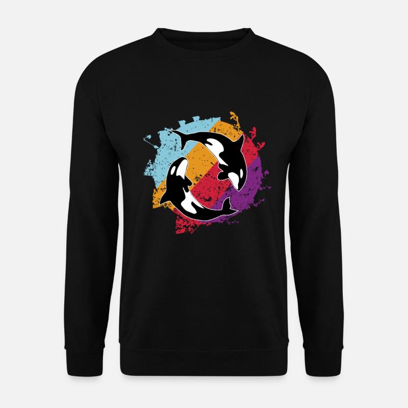 Yin und Yang Wal Geschenk Tierschützer - Unisex Pullover - Schwarz