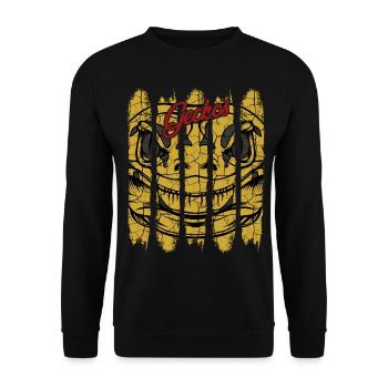 Vintage Retro Style Gecko | Lizard gift - Unisex Sweatshirt - black - Front - Alina (178cm) & Michal (187cm)