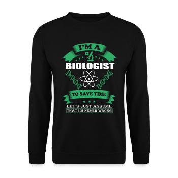 Ich bin Biologe - Unisex Pullover - Schwarz - Vorne - Alina (178cm) & Michal (187cm)