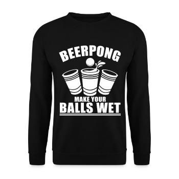 Beer Pong - Unisex Sweatshirt - black - Front - Alina (178cm) & Michal (187cm)