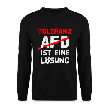 gegen AfD - Unisex Pullover - Schwarz - Vorne - Alina (178cm) & Michal (187cm)