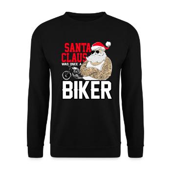Christmas biker motorcycle motorcyclist Nicholas - Unisex Sweatshirt - black - Front - Alina (178cm) & Michal (187cm)