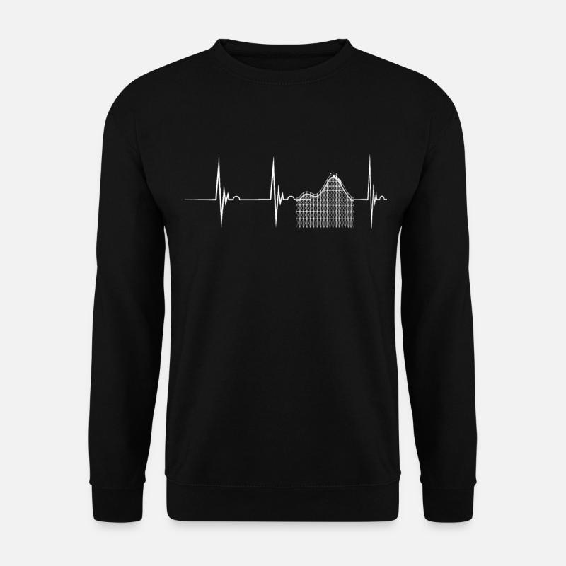Achterbahn Herzschlag EKG Pulslinie Roller Coaster - Unisex Pullover - Schwarz