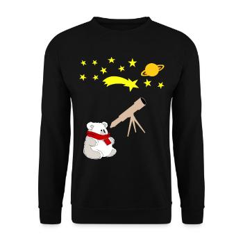 Astronomie Ours polaire Ours polaire Télescope céleste - Sweat-shirt Unisexe - noir - Devant - Alina (178cm) & Michal (187cm)