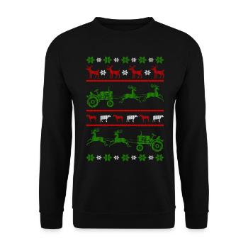 Agriculture de tracteur cadeau · Noël laid - Sweat-shirt Unisexe - noir - Devant - Alina (178cm) & Michal (187cm)